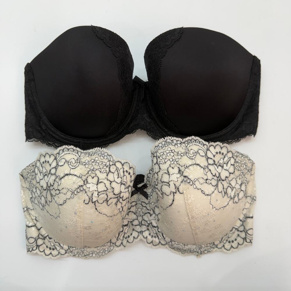 Bundle (2) Victoria's Secret Dream Angels Strapless Bras 34DD